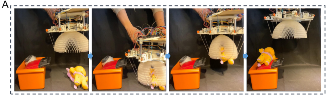 《Soft Robotics》发表！北大谢广明团队研发多功能折纸机器人抓手，实现80毫秒的快速响应！
