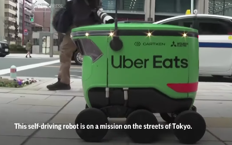绿色自动驾驶送货机器人登陆东京街头，Uber Eats Japan开启自主配送新时代